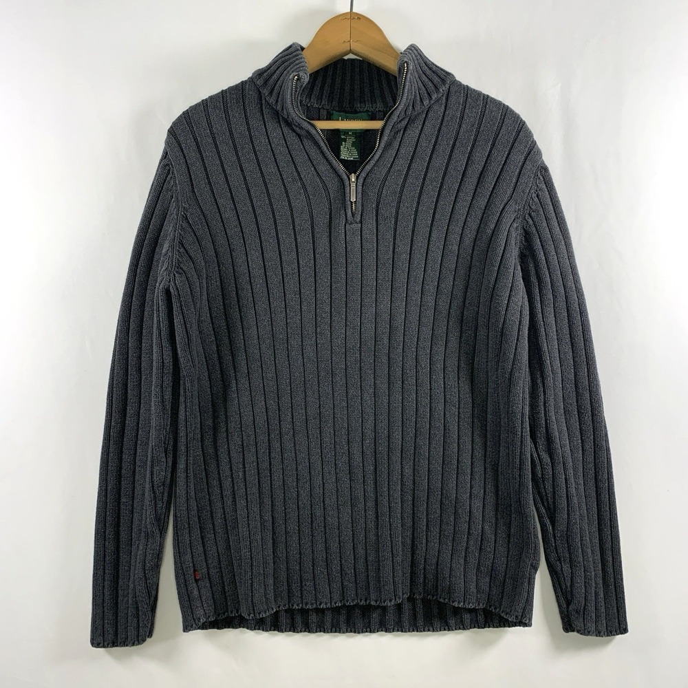 VTG Ralph Lauren Womens Chunky Cotton Ribbed Sweater Size M Coastal Fisherman
